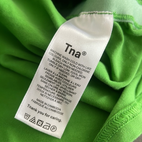 Aritzia Tna Green Tank Dress Small Sleeveless Stretch Ruched - Picture 6 of 7